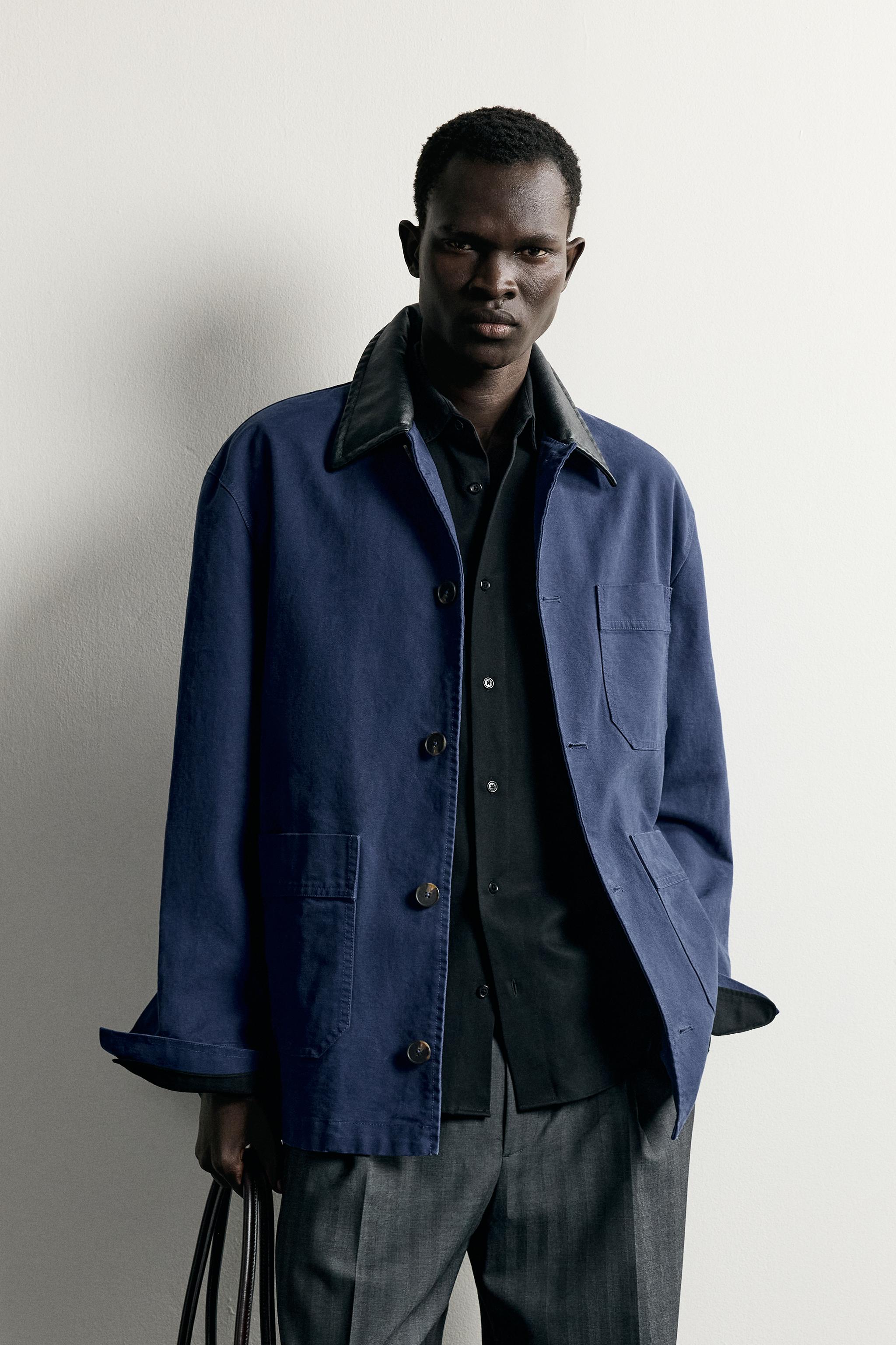 CONTRAST COLLAR OVERSHIRT